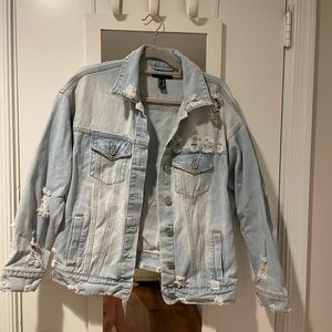 Forever 21 Ripped Jean Jacket